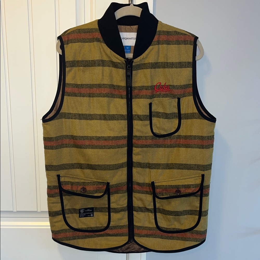 Crooks&Castles Striped Sleeveless Vest with Pockets M
